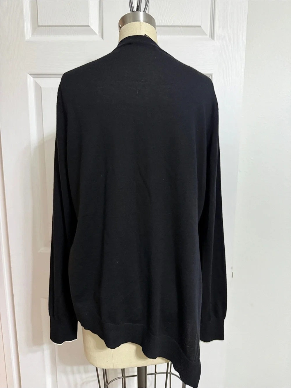 Louis Vuitton Black Asymmetric Hem Long Sleeve Top